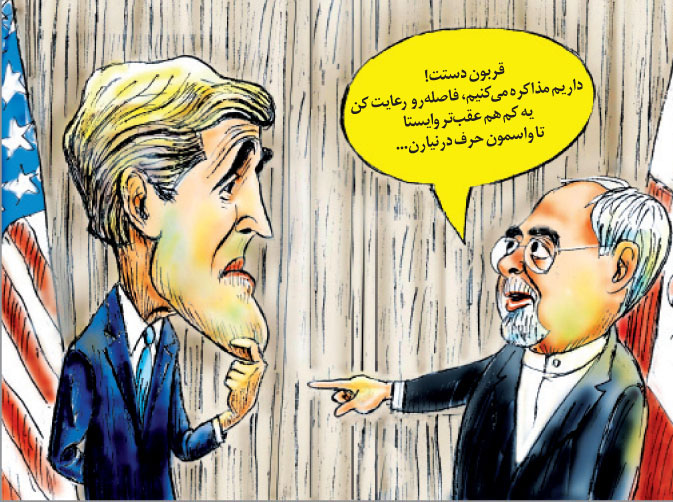 حاشيه مذاكرات هسته‌اي ايران و آمريكا (کاریکاتور)