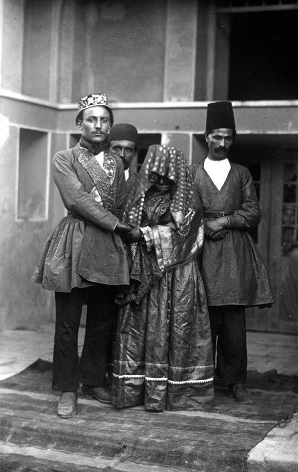 عروس و داماد در دوره قاجار (عکس)