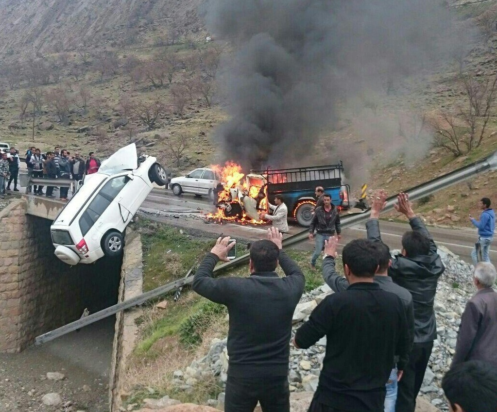 تصادف عجیب در جاده شیراز-بوشهر (عکس)