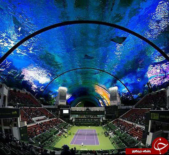 طراحی ورزشگاه تنیس در زیر آب (+عکس)