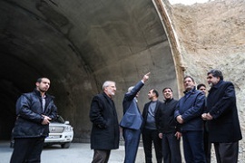 بازدید جهانگیری و آخوندی از قطعه نخست آزاد‌راه تهران - شمال