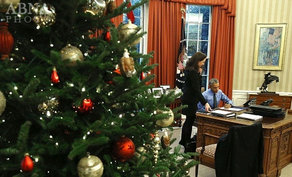 درخت کریسمس اوباما در کاخ سفید (عکس)