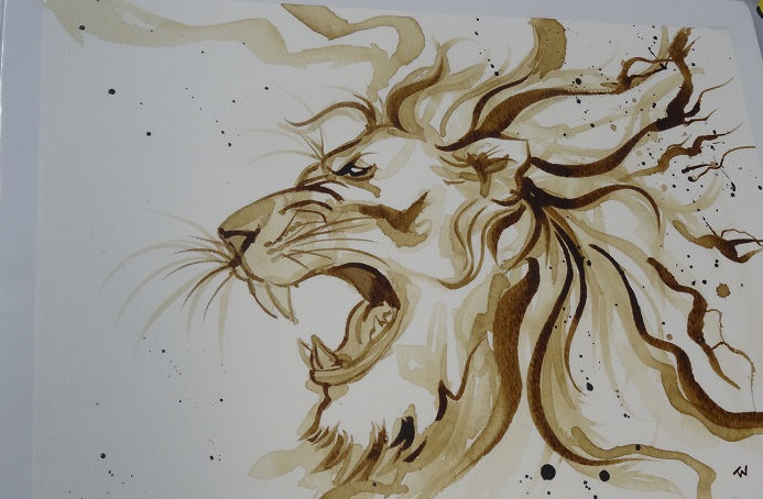 نقاشی با قهوه (عکس)