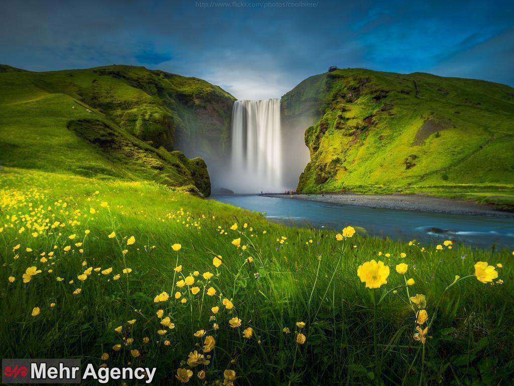 منظره ای رویایی از آبشاری در ایسلند (عکس)