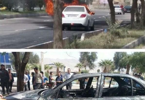 آتش زدن خودرو در اعتراض به خودروسازان