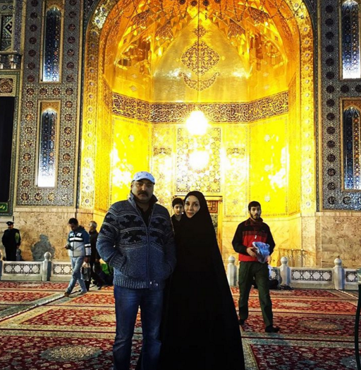 حديث فولادوند و همسرش در حرم مطهر امام رضا (عکس)