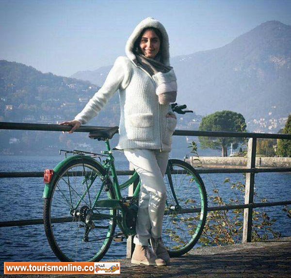 دوچرخه سواری بازیگر زن ایرانی در خارج از کشور! (+عکس)
