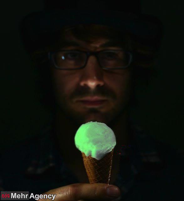 بستنی ای که در تاریکی می درخشد (عکس)