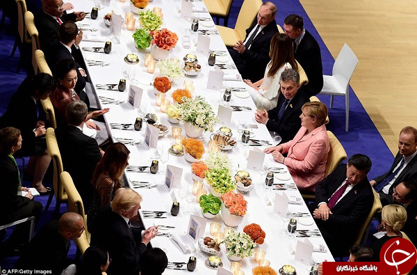 رفتار متفاوت ملانیا ترامپ با پوتین در ضیافت شام (+ عکس)