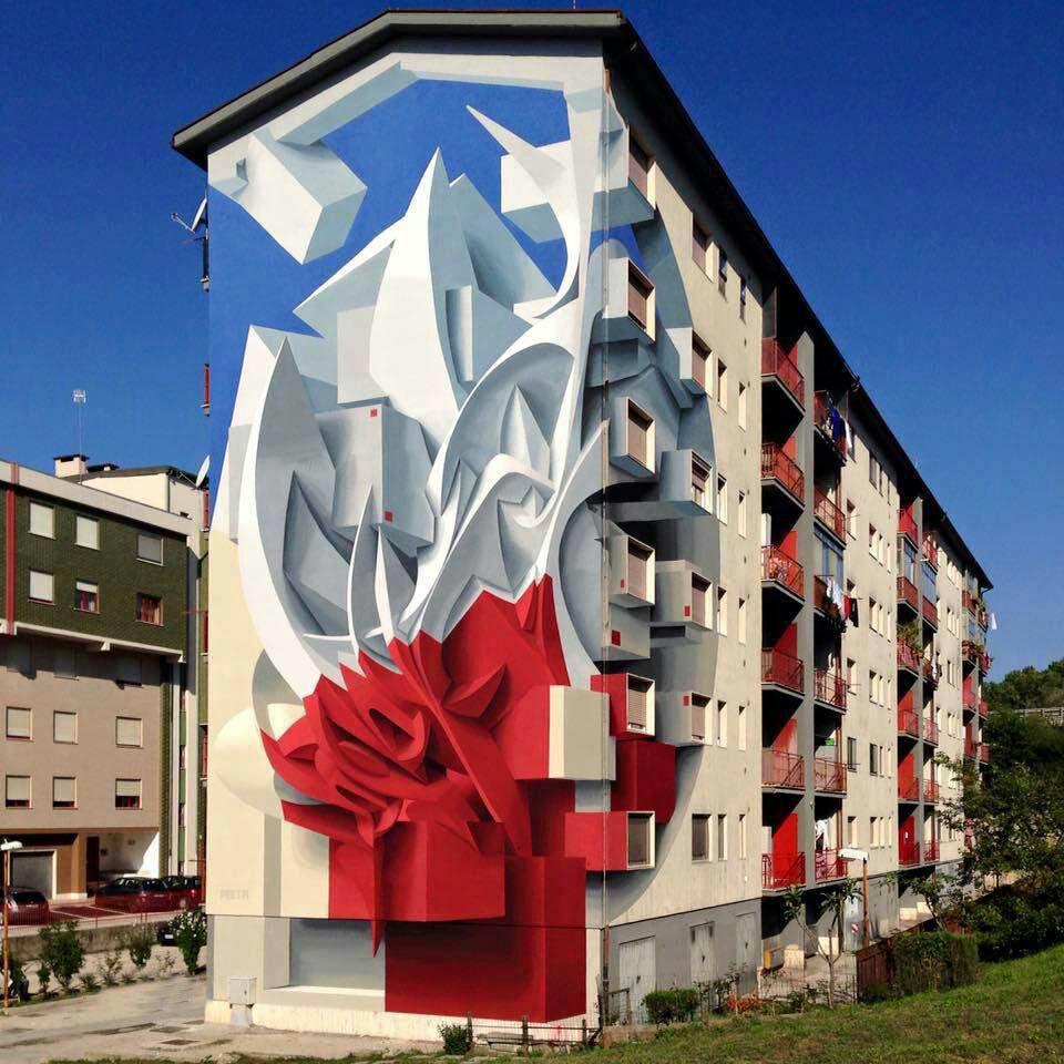 نقاشی ساختمان بسیار زیبا در ایتالیا (عکس)