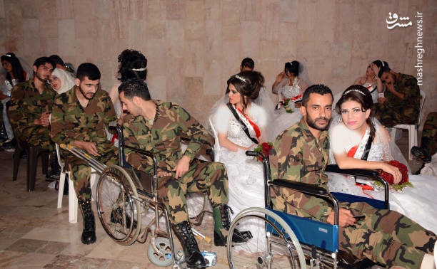 جشن ازدواج گروهی سربازان ارتش سوریه (+عکس)