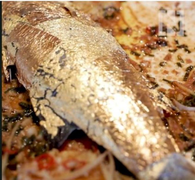 سرو ماهی با روکش طلای 24 عیار(+عکس)