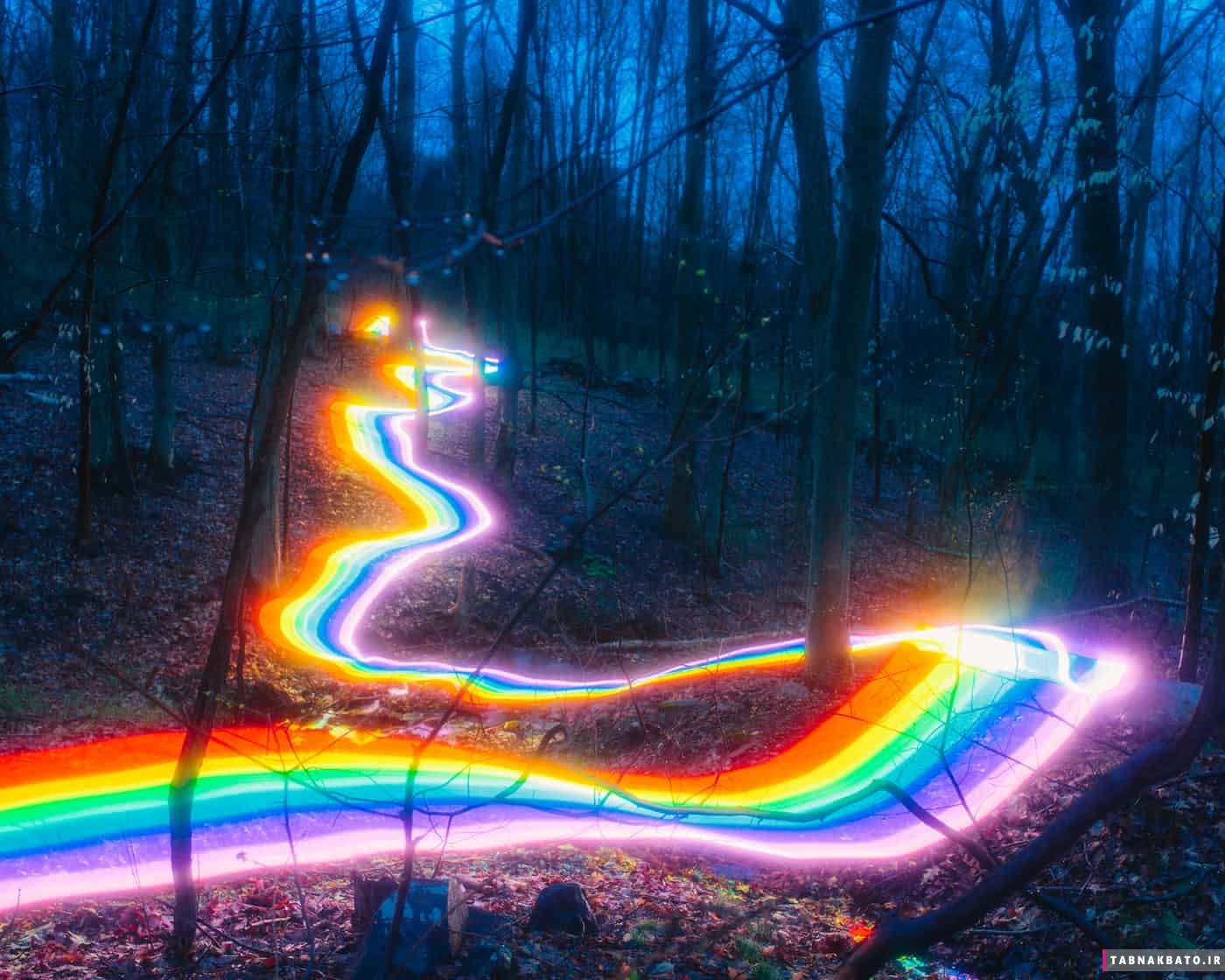جاده رنگین کمانی زیبا در آمریکا (+عکس)