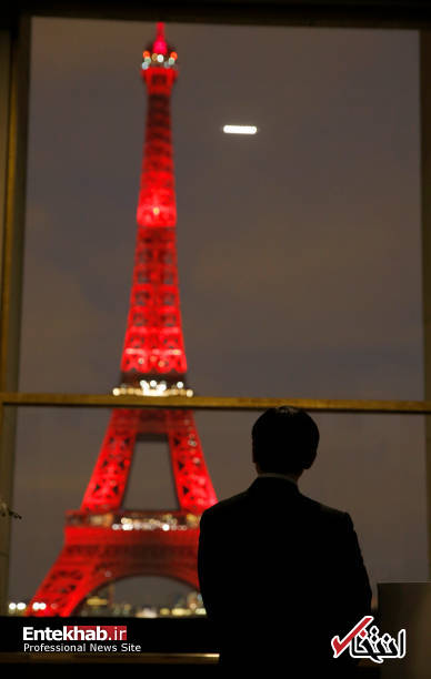 نورپردازی برج ایفل به افتخار ورود ولیعهد ژاپن (عکس)