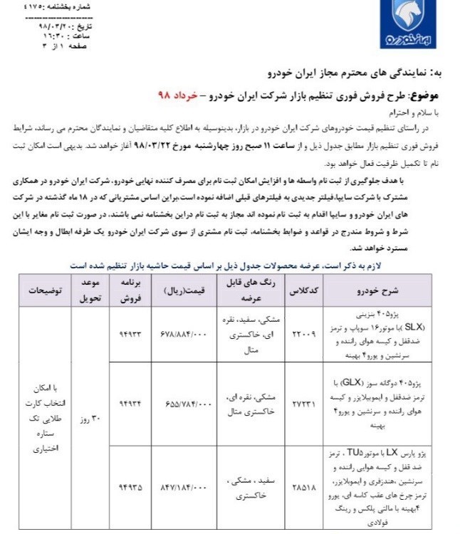 فروش فوری 3 محصول ایران خودرو از فردا