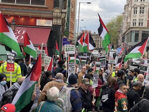 تجمع ضداسرائیلی مقابل سفارت رژیم صهیونیستی در لندن