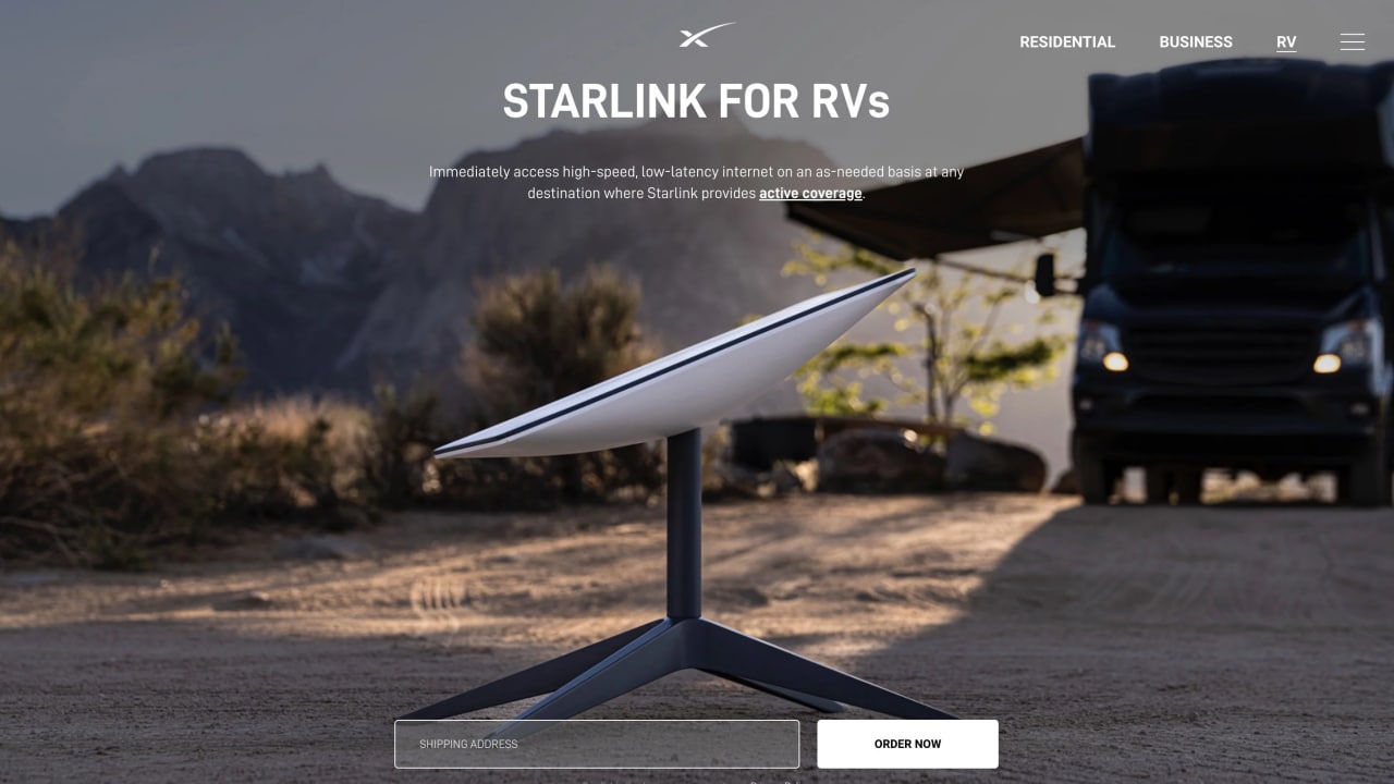 سرویس Starlink for RVs معرفی شد؛ دسترسی به اینترنت در سفر با هزینه ۱۳۵ دلار