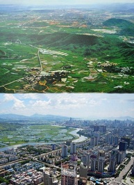 شنژن چین در سال ۱۹۸۰ و سال ۲۰۱۱